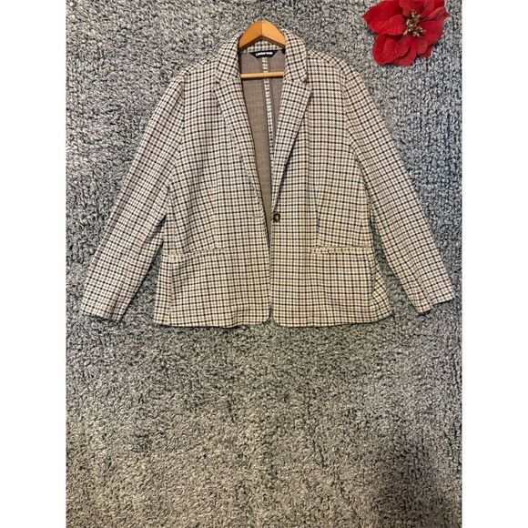 Lands' End Women's XL Checkered Blazer Multicolor Basic Jacket - Picture 6 of 9